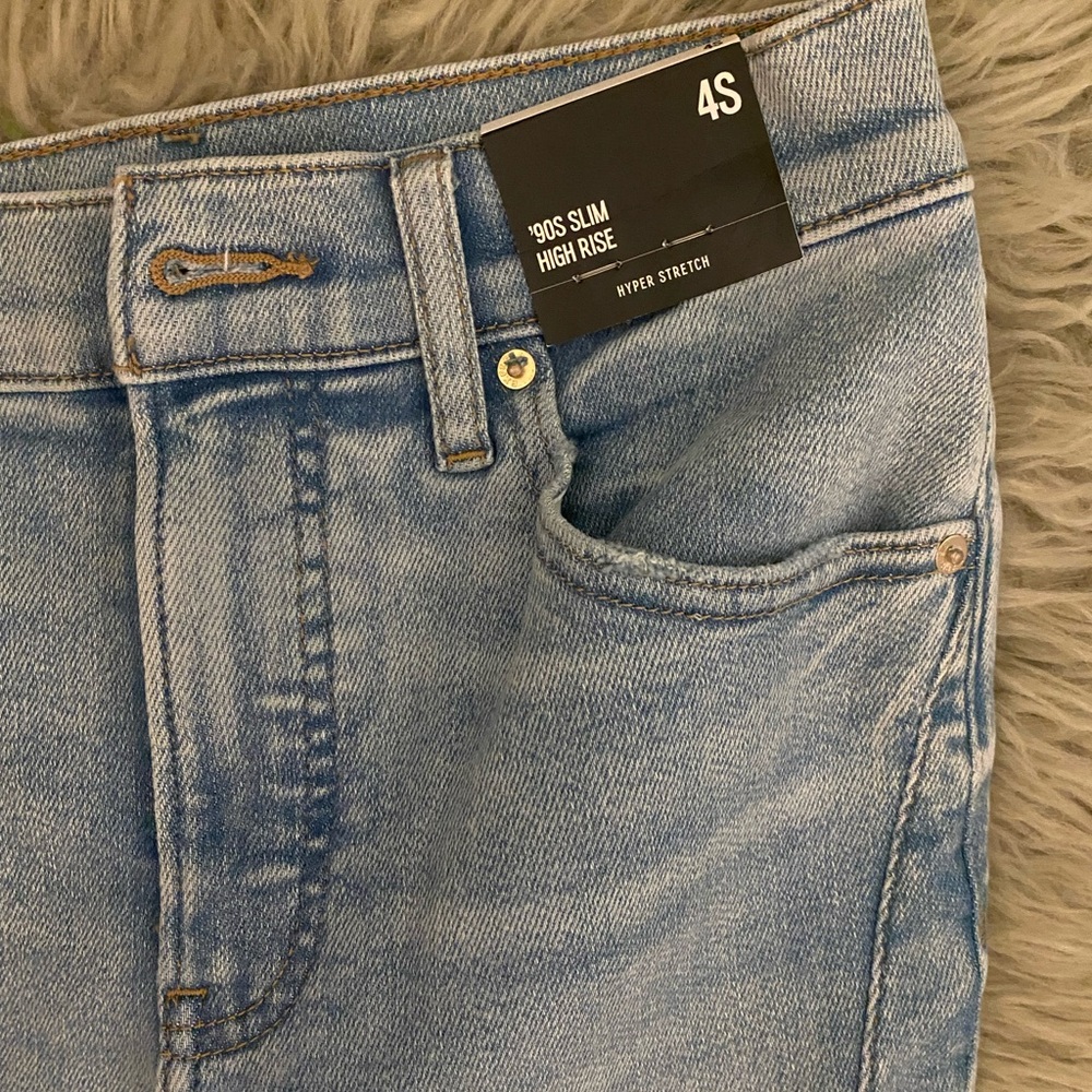 Express High Rise '90s Slim Jeans in Light Blue